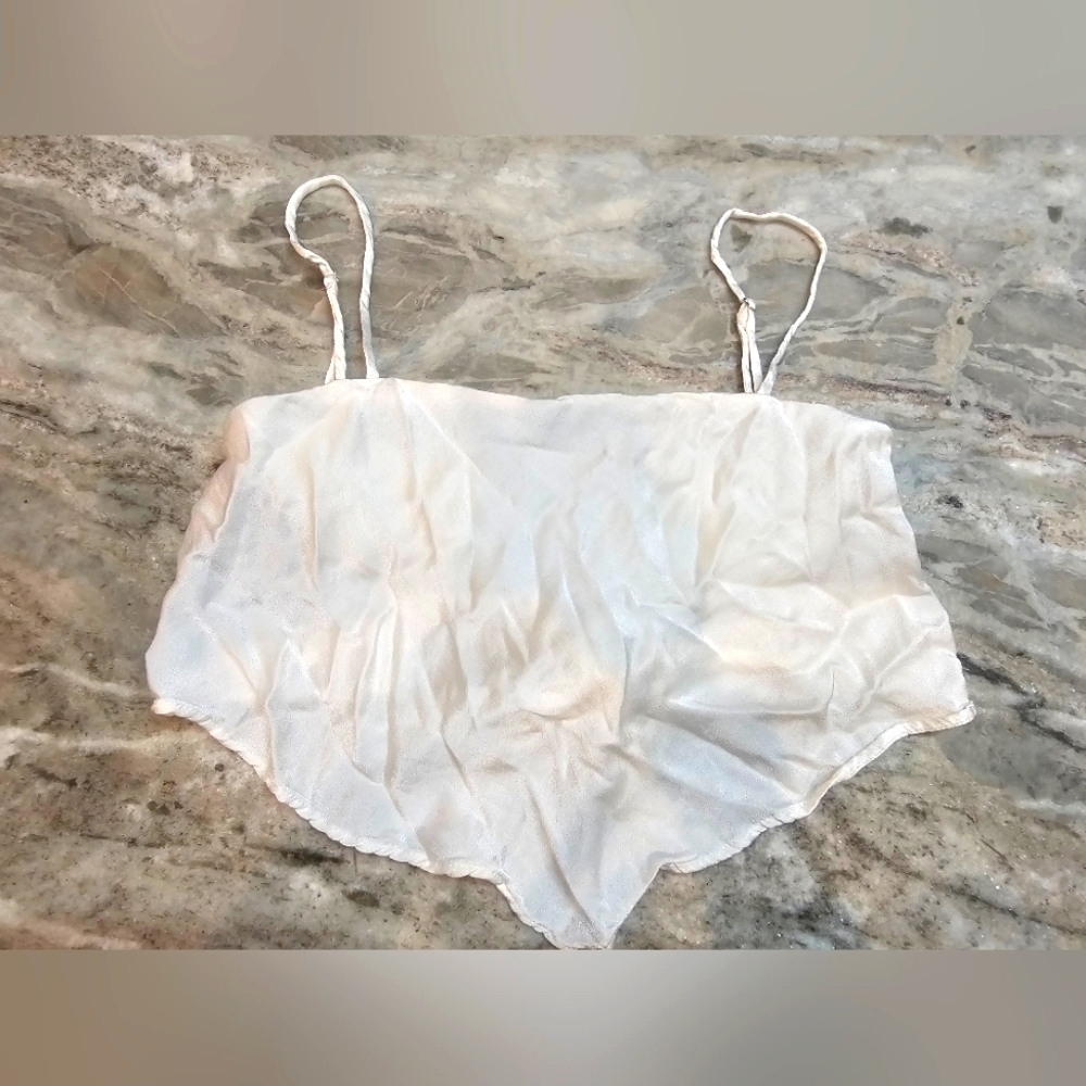 Zara Blue Tie Front Bustier Crop Top Small